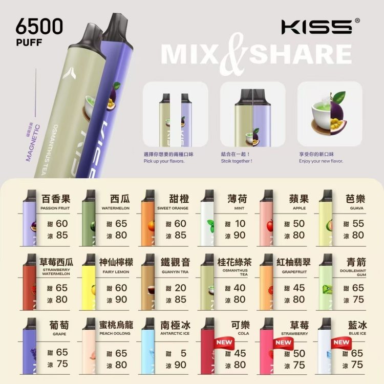 凱斯KISS6500口 正品現貨 拋棄式電子煙購買 新日期 